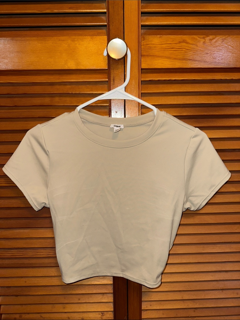 Cream Short Sleeve Crop Tee